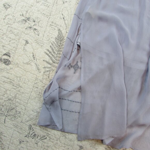 Soft Surroundings Dusty Lilac Ibiza Embroidered Georgette 2 piece Dress size S - Picture 2 of 9